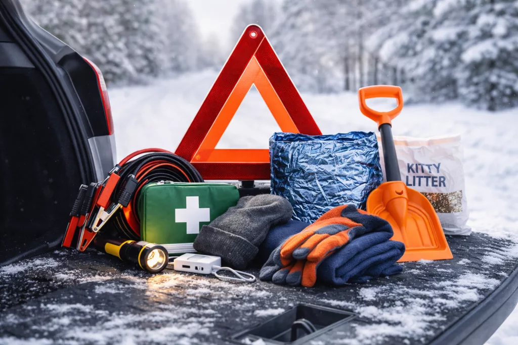 winter emergency kit essentials while driving in calgary